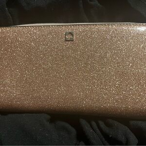Kate Spade Sparkling rose gold large zipper wallet